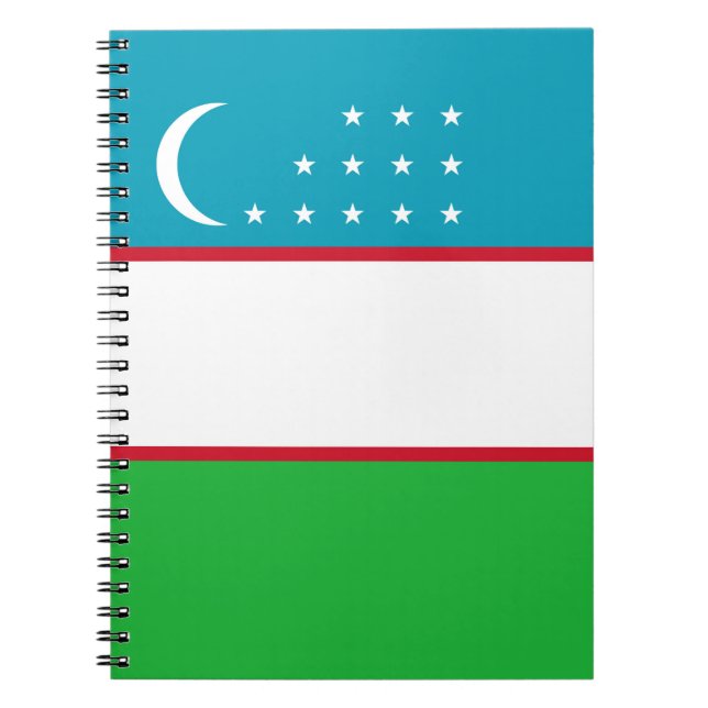 Uzbekistan-flagga Anteckningsbok (Framsidan)
