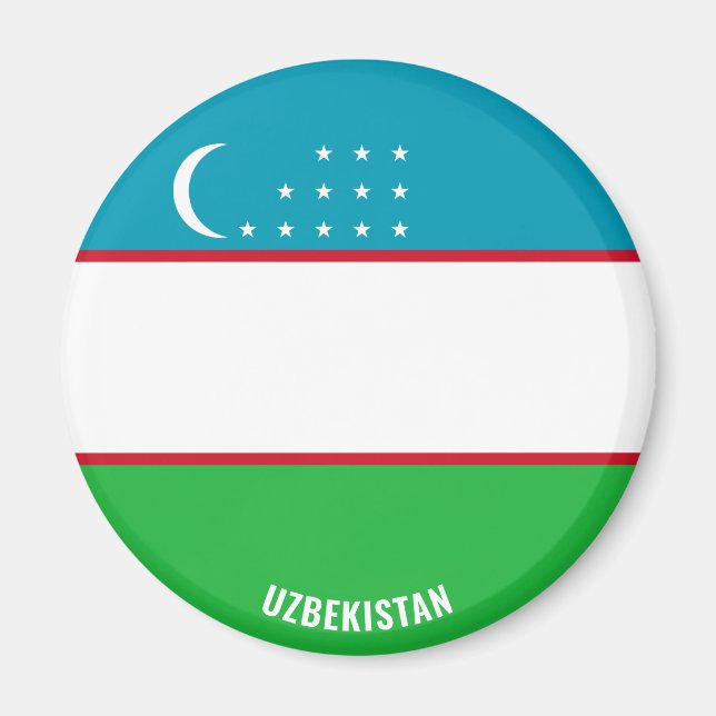 Uzbekistan Flagga Charming Patriotic Magnet (Framsidan)
