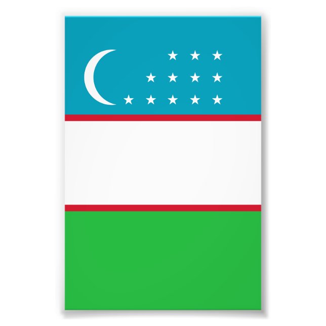 Uzbekistan-flagga Fototryck (Framsidan)