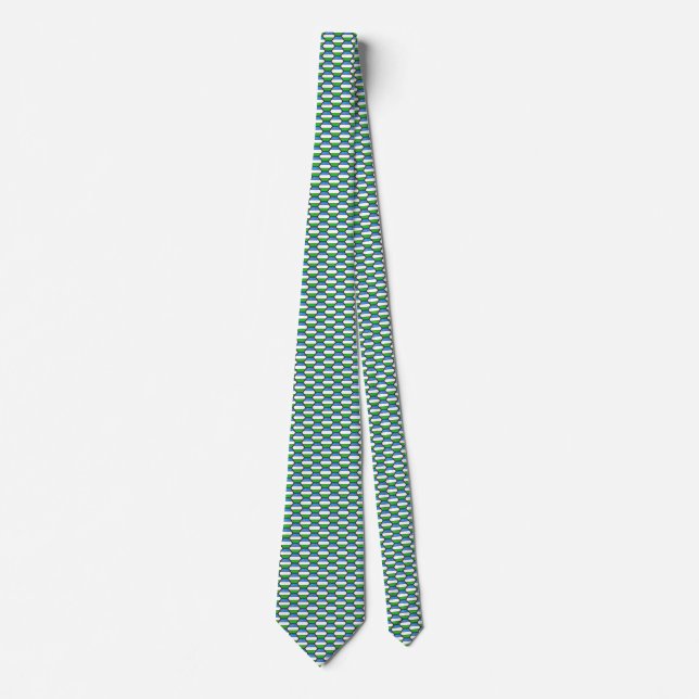 Uzbekistan Flagga Honeycomb Tie Slips (Framsida)