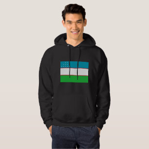 Uzbekistan flagga hoodie