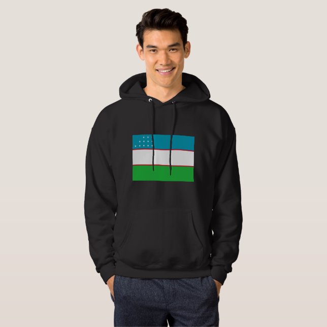 Uzbekistan flagga hoodie (Hel framsida)