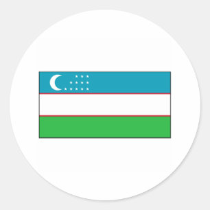Uzbekistan FLAGGA Internationell Runt Klistermärke