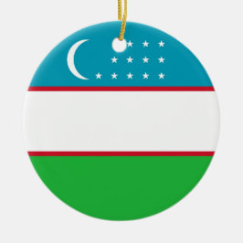 Uzbekistan-flagga Julgransprydnad Keramik