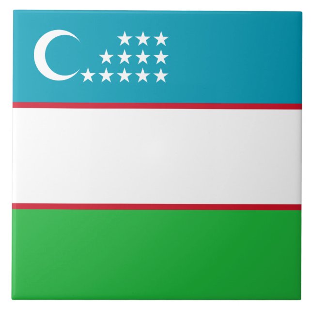 Uzbekistan flagga kakelplatta (Framsidan)