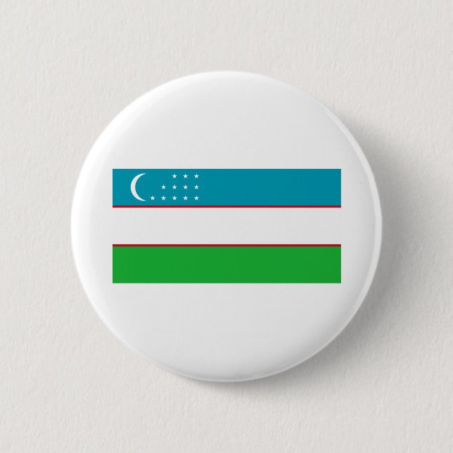 Uzbekistan-Flagga Knapp (Framsida)