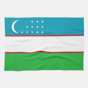 Uzbekistan-flagga Kökshandduk
