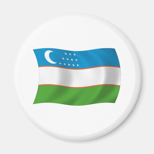 Uzbekistan Flagga Magnet (Framsidan)