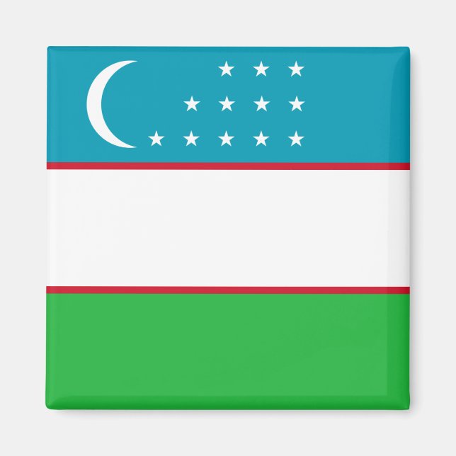 Uzbekistan-flagga Magnet (Framsidan)