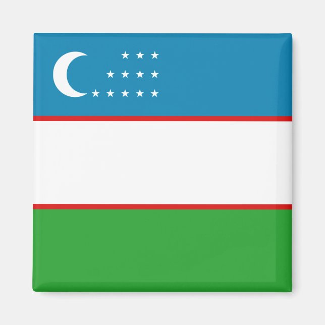 Uzbekistan Flagga Magnet (Framsidan)