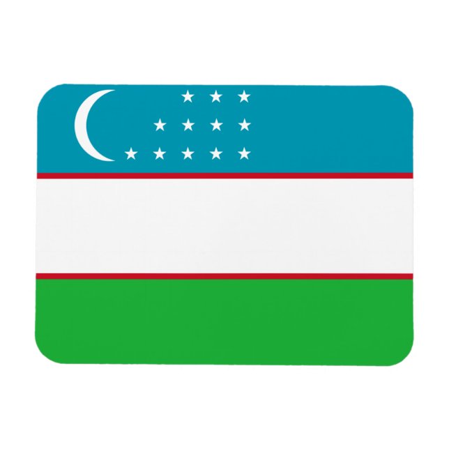 Uzbekistan-flagga Magnet (Horisontell)