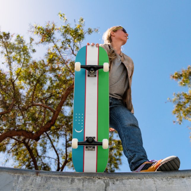 Uzbekistan-flagga Mini Skateboard Bräda 18,5 Cm (Utomhus 1)