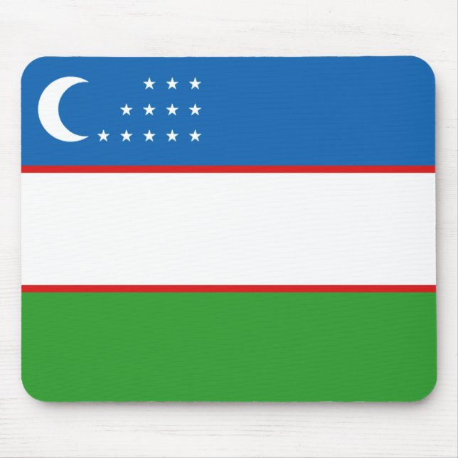 Uzbekistan Flagga Mousepad Musmatta (Framsidan)