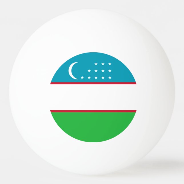 Uzbekistan-flagga Pingisboll (Framsidan)