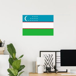 Uzbekistan-flagga Poster