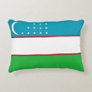 Uzbekistan-flagga Prydnadskudde