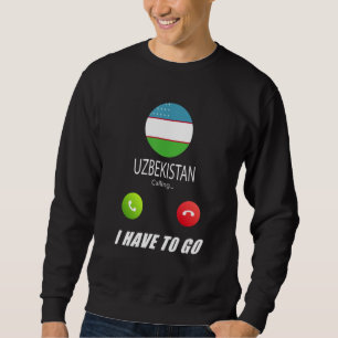 Uzbekistan Flagga Souvenir Uzbekistan Ringer Är  Lång Ärmad Tröja