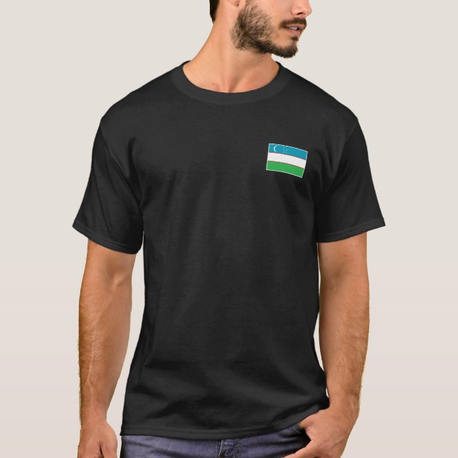 Uzbekistan Flagga T-Shirt (Framsida)