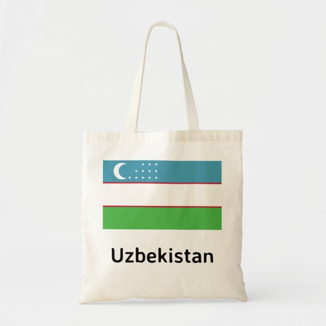 Uzbekistan-Flagga Tygkasse (Framsidan)