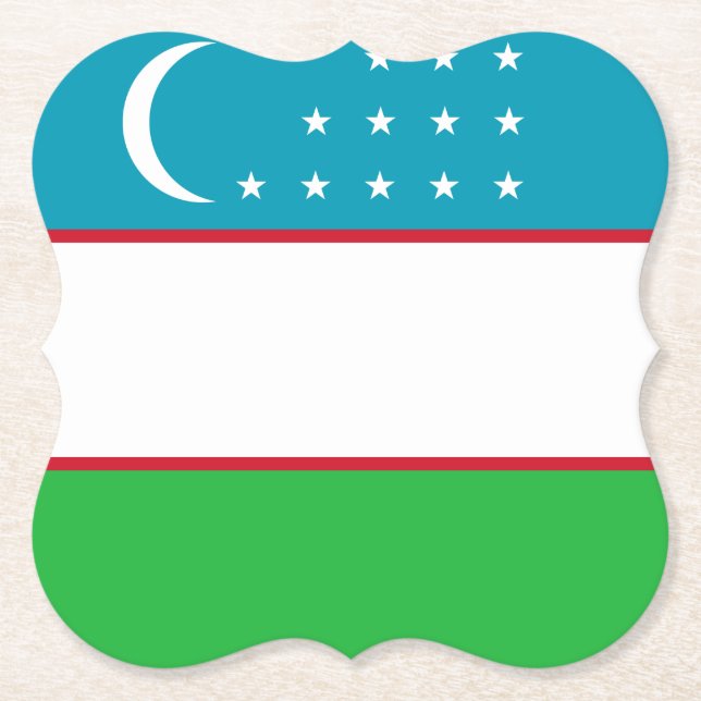 Uzbekistan-Flagga Underlägg Papper (Framsida)