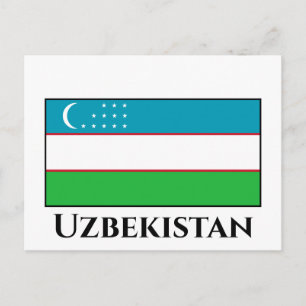 Uzbekistan-Flagga Vykort