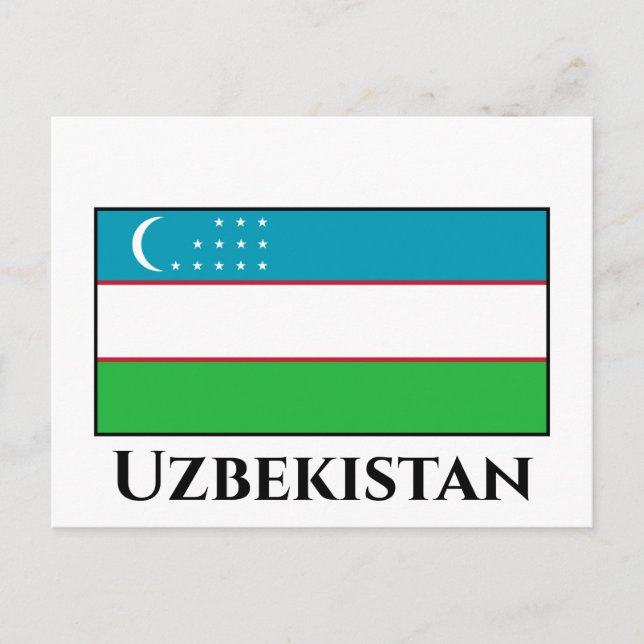 Uzbekistan-Flagga Vykort (Framsida)
