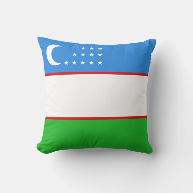 Uzbekistan Flagga x Flagga Pillow Kudde (Framsida)