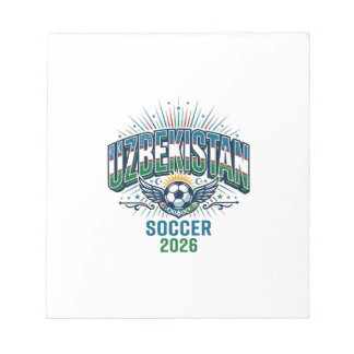 Uzbekistan Fotboll 2026 Fotboll Fet Land Typografi Anteckningsblock