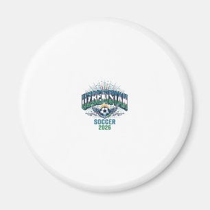 Uzbekistan Fotboll 2026 Fotboll Fet Land Typografi Magnet