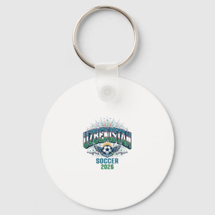Uzbekistan Fotboll 2026 Fotboll Fet Land Typografi Nyckelring