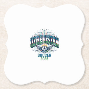 Uzbekistan Fotboll 2026 Fotboll Fet Land Typografi Underlägg Papper