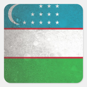 Uzbekistan Fyrkantigt Klistermärke