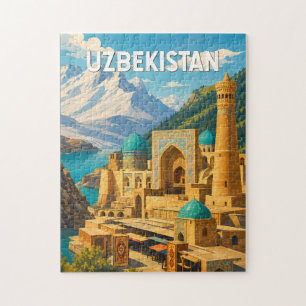 Uzbekistan Illustration Resa Konst Vintage Pussel