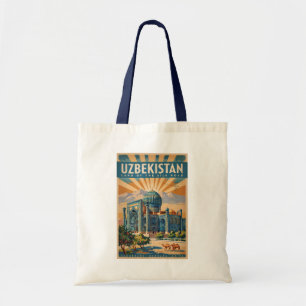 Uzbekistan Kamel Illustration Resa Konst Vintage Tygkasse