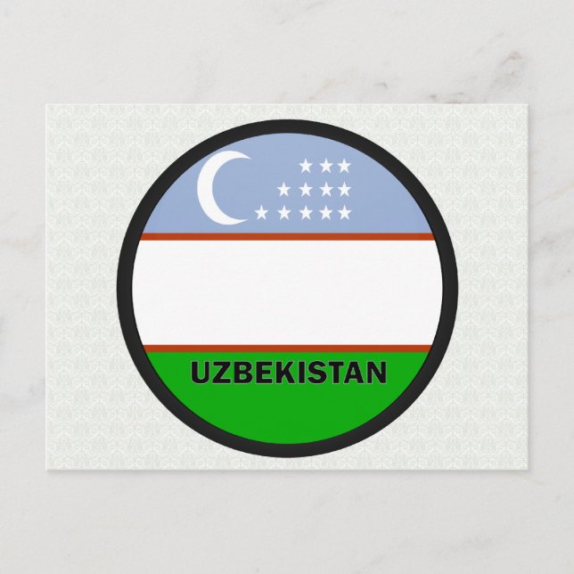 Uzbekistan Roundel, Flagga Vykort (Framsida)