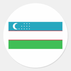 Uzbekistan Sticker Runt Klistermärke