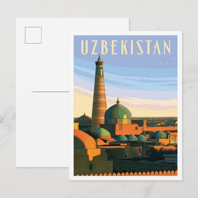 Uzbekistan Vintage Resa  Vykort (Fram/baksida)