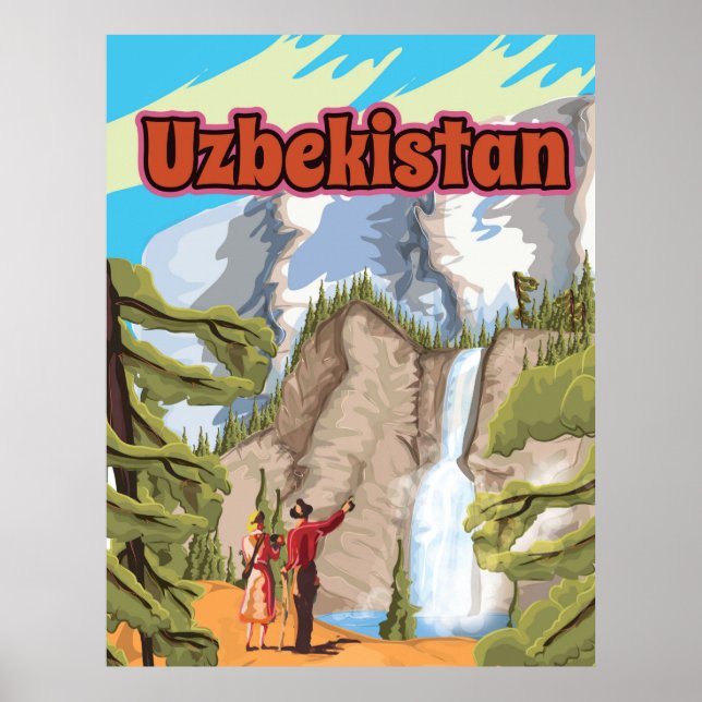 Uzbekistan vintage resor poster (Framsidan)