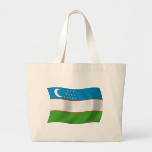 Uzbekistans flag shoppingväska jumbo tygkasse