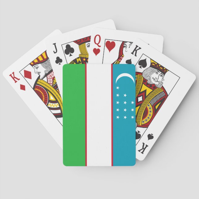 Uzbekistans flagga casinokort (Baksidan)