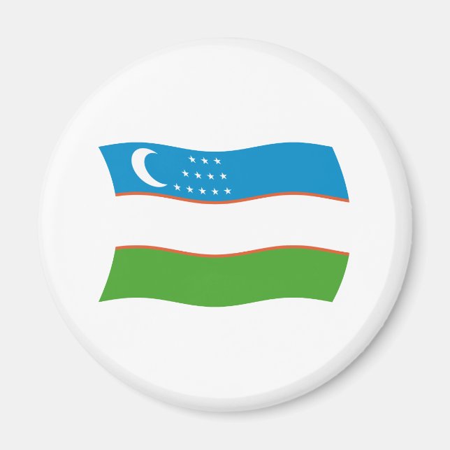 Uzbekistans flagga Magnet (Framsidan)