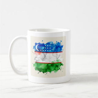 Uzbekistans flagga | Officiell uzbekisk emblem & P Kaffemugg