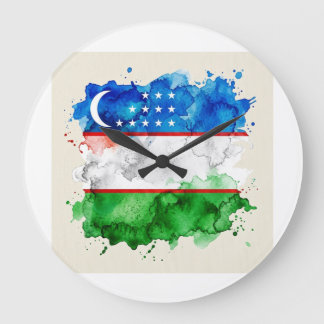 Uzbekistans flagga | Officiell uzbekisk emblem & P Stor Klocka