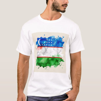 Uzbekistans flagga | Officiell uzbekisk emblem & P T Shirt