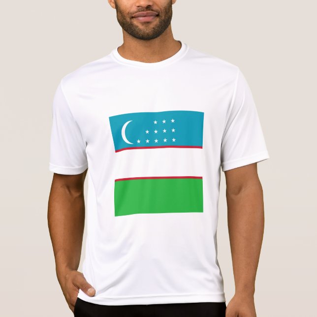 Uzbekistans flagga t shirt (Framsida)