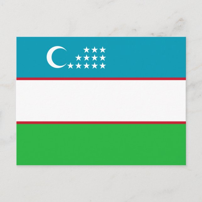 Uzbekistans flagga vykort (Framsida)
