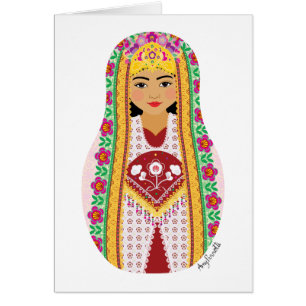 Uzbekistans Matryoshka-kort OBS Kort