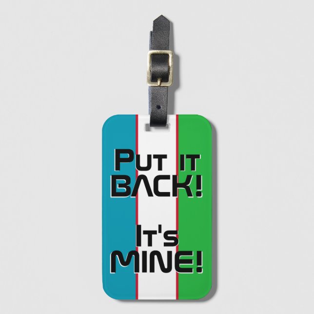 Uzbekistans nationella Flagga Funny Patriotic Bagagebricka (Framsida vertikal)