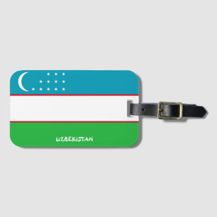 Uzbekistans nationella Flagga Patriotic Bagagebricka