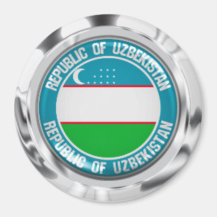 Uzbekistans rundabordsemblem magnet